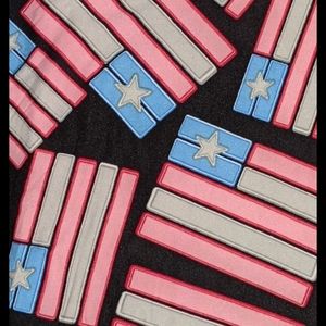 LuLaRoe TC leggings American flag on black background